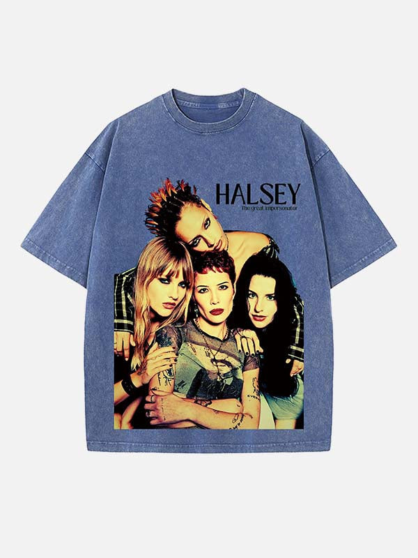 Halsey Print Round Neck T-shirt