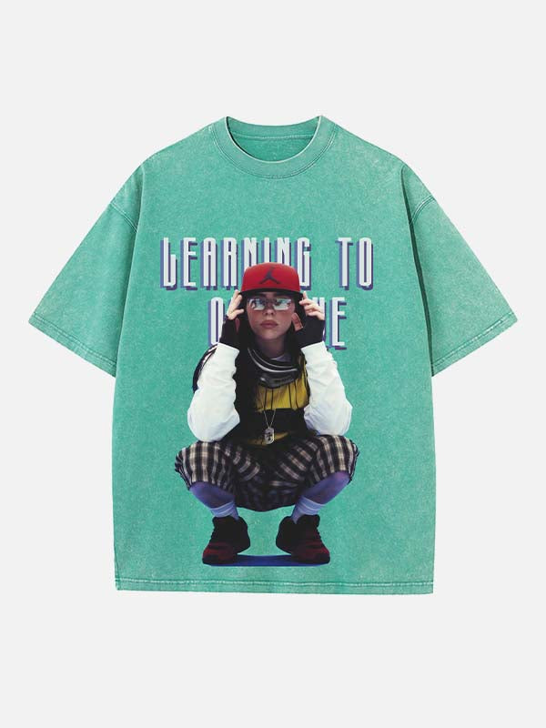 Billie Eilish Print Round Neck T-shirt