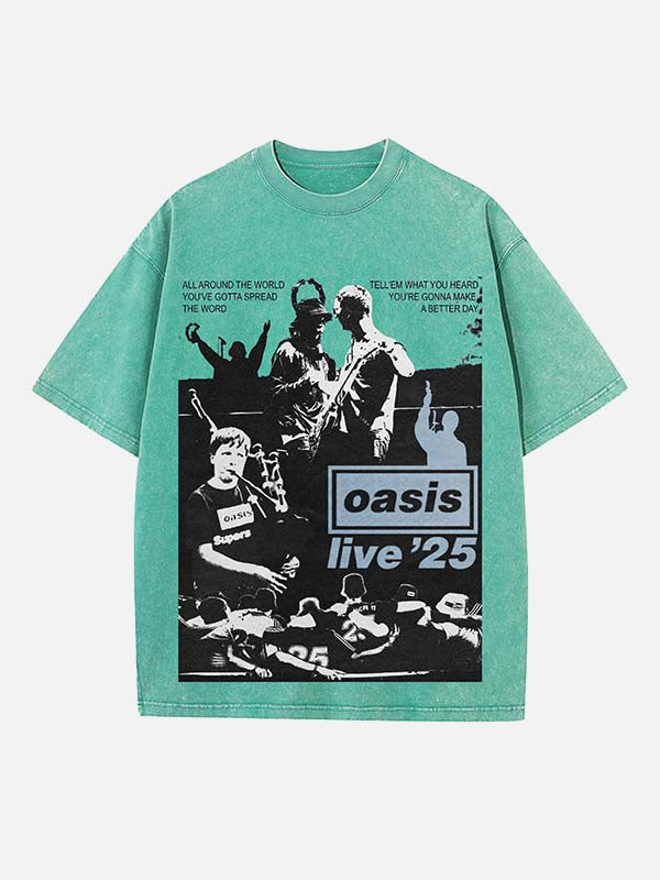 Oasis Print Round Neck T-shirt