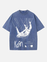 Korn Print Round Neck T-shirt