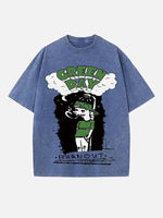 Green Day Print Round Neck T-shirt