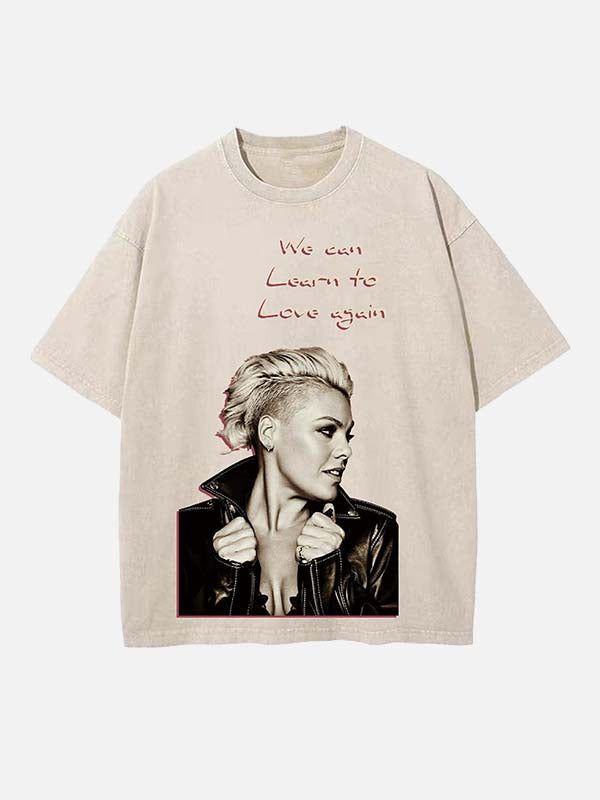 P!nk Print Round Neck T-shirt