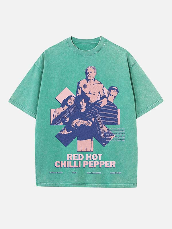 Red Hot Chili Peppers Print Round Neck T-shirt