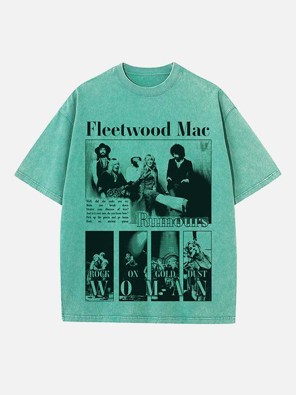 Fleetwood Mac Print Round Neck T-shirt