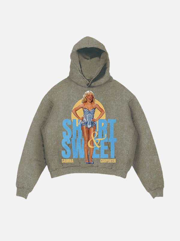 Sabrina Carpenter Print Slant Pockets Hoodie