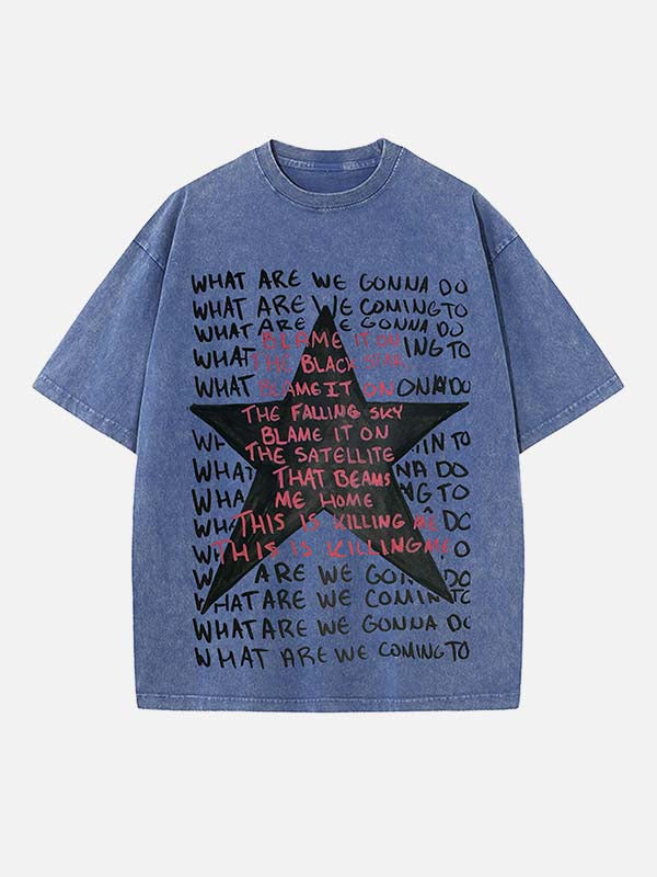 Radiohead Print Round Neck T-shirt