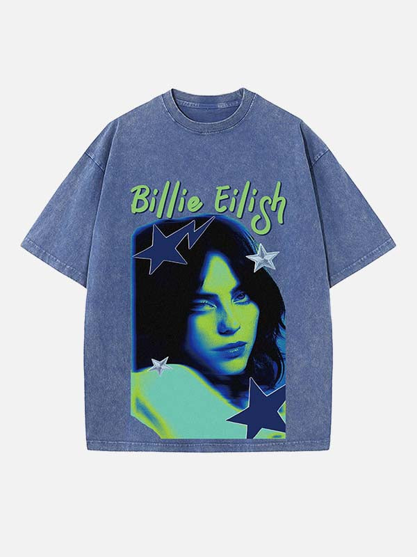 Billie Eilish Print Round Neck T-shirt
