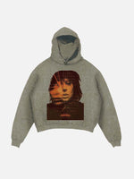 Lady Gaga Print Slant Pockets Hoodie