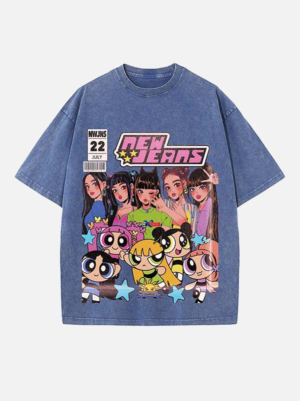 NewJeans Print Round Neck T-shirt