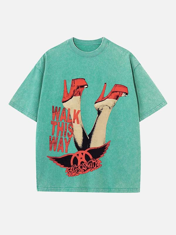Aerosmith Print Round Neck T-shirt