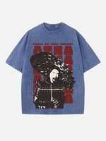 Lady Gaga Print Round Neck T-shirt