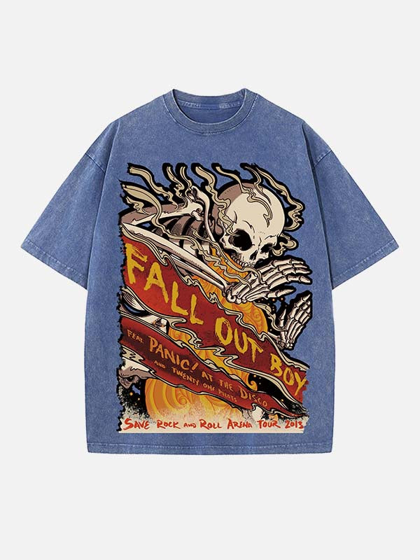 Fall Out Boy Print Round Neck T-shirt