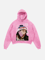 Billie Eilish Print Slant Pockets Hoodie