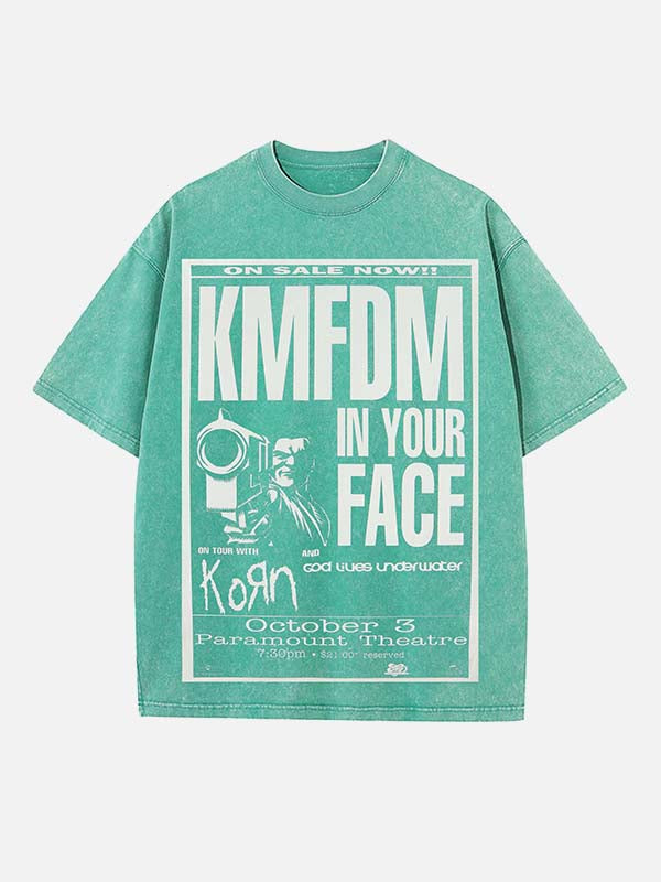 Korn Print Round Neck T-shirt