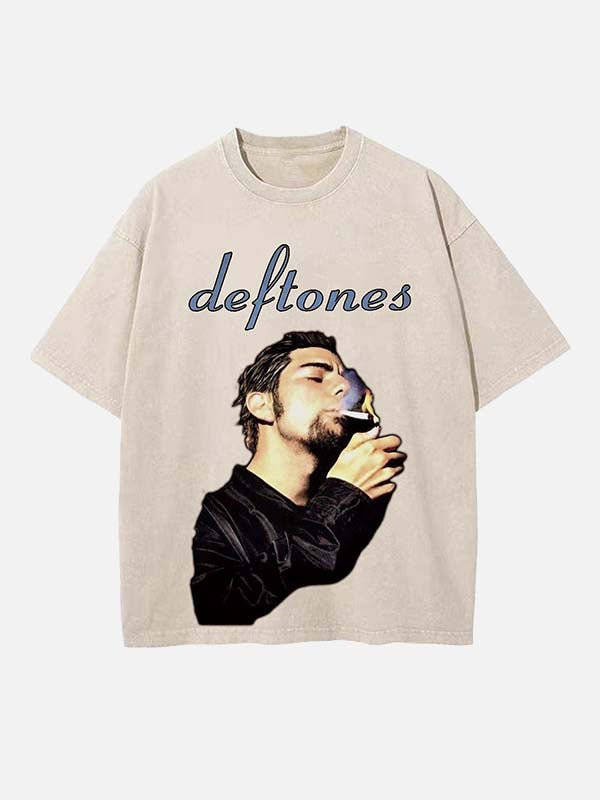Deftones Print Round Neck T-shirt