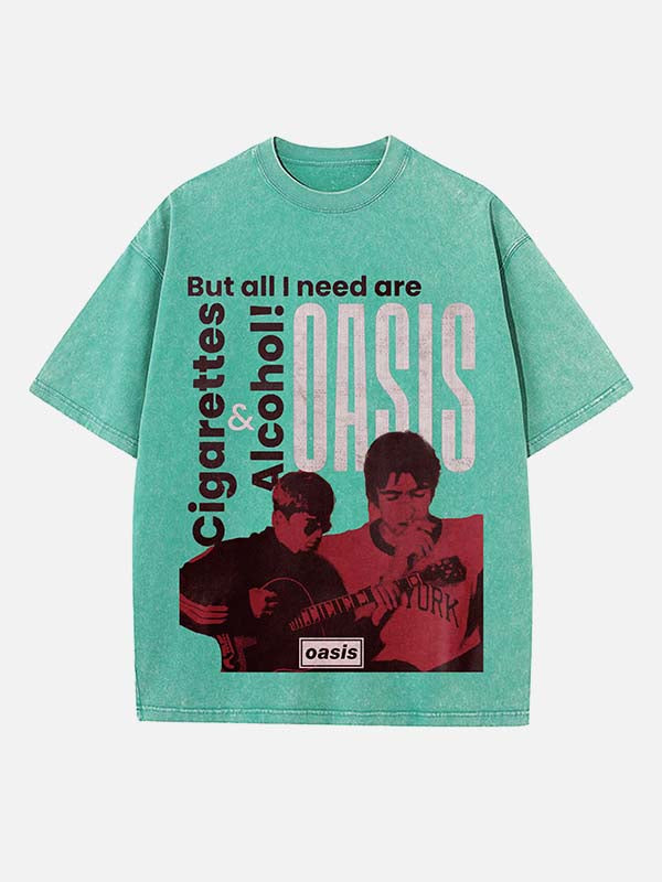 Oasis Print Round Neck T-shirt
