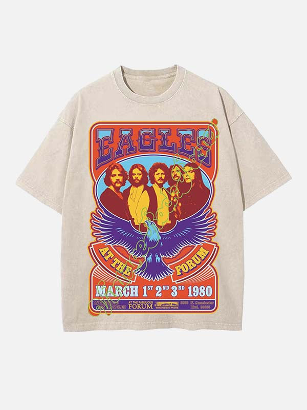 Eagles Print Round Neck T-shirt