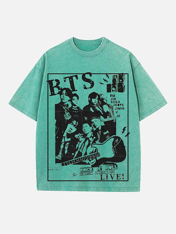 BTS Print Round Neck T-shirt