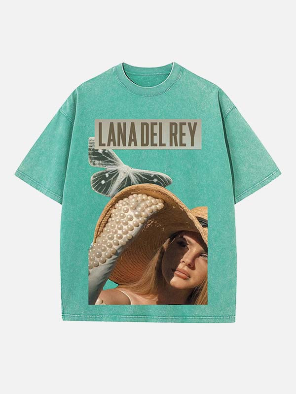Lana Del Rey Print Round Neck T-shirt