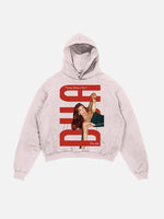 Dua Lipa Print Slant Pockets Hoodie