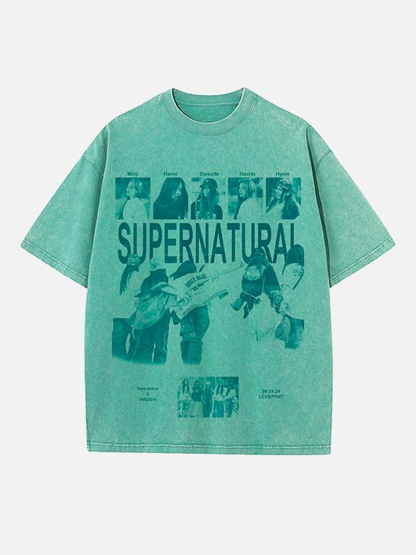 NewJeans Print Round Neck T-shirt