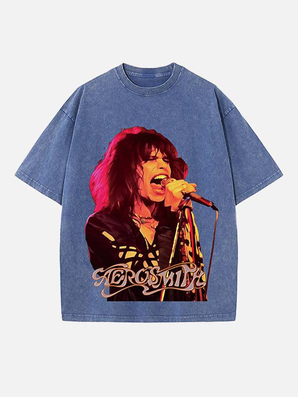 Aerosmith Print Round Neck T-shirt