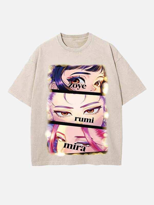 HUNTR/X Print Round Neck T-shirt