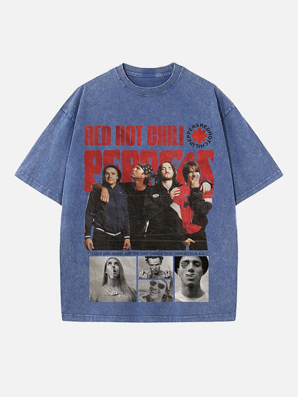 Red Hot Chili Peppers Print Round Neck T-shirt