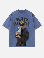 Bad Bunny Print Round Neck T-shirt