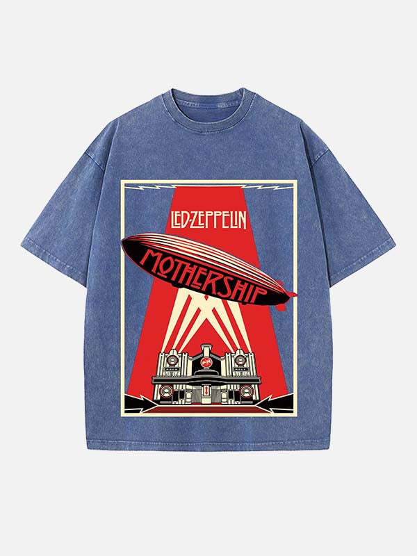 Led Zeppelin Print Round Neck T-shirt