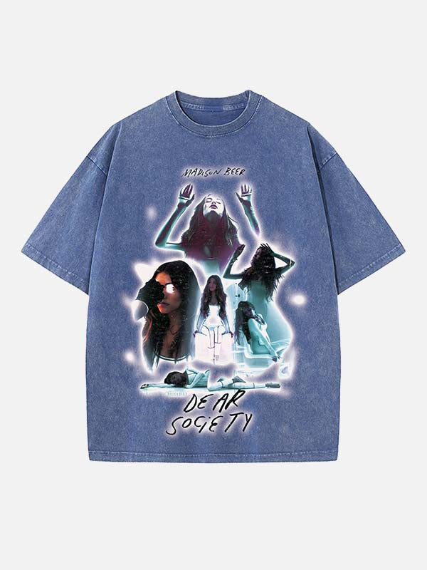 Madison Beer Print Round Neck T-shirt