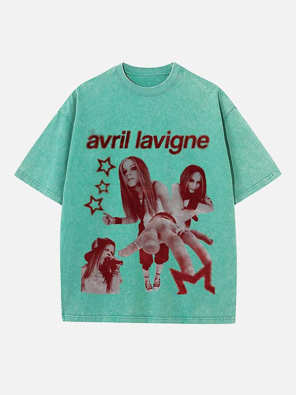 Avril Lavigne Print Round Neck T-shirt