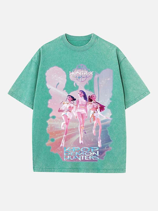 HUNTR/X Print Round Neck T-shirt
