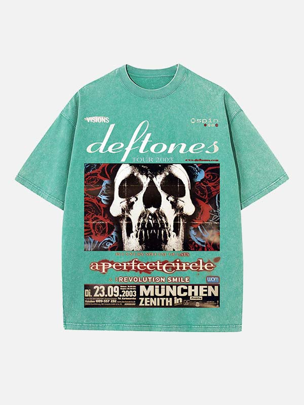 Deftones Print Round Neck T-shirt