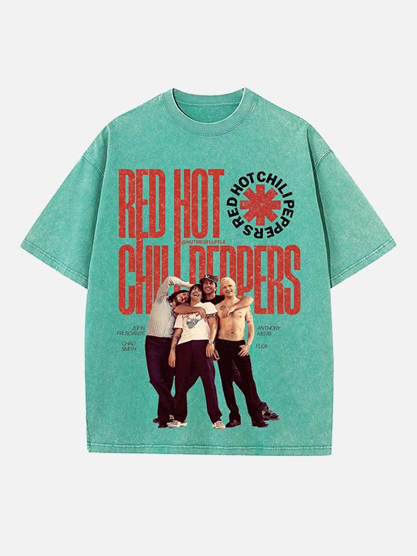 Red Hot Chili Peppers Print Round Neck T-shirt
