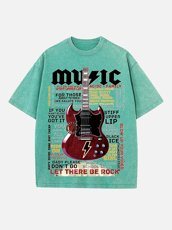 AC/DC Print Round Neck T-shirt