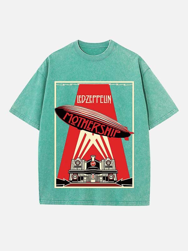Led Zeppelin Print Round Neck T-shirt