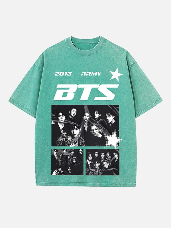 BTS Print Round Neck T-shirt
