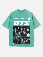 BTS Print Round Neck T-shirt