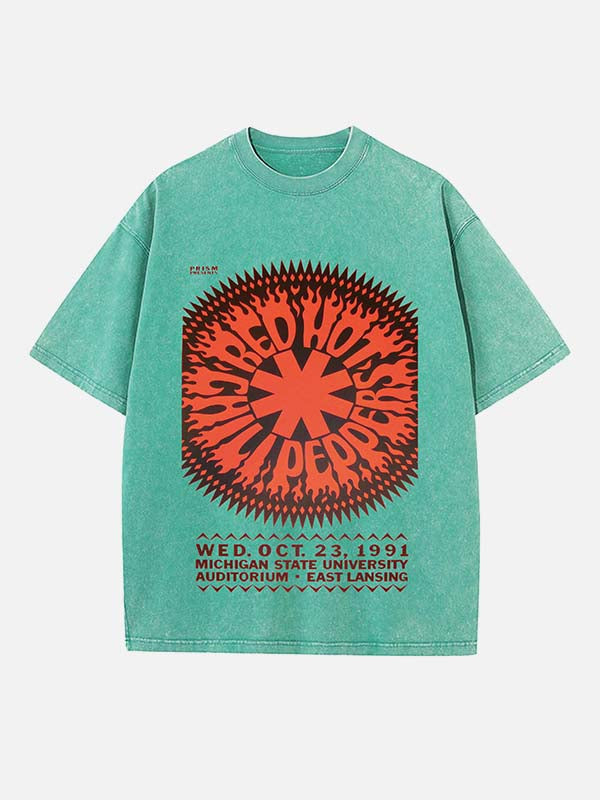 Red Hot Chili Peppers Print Round Neck T-shirt