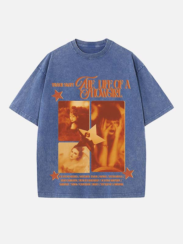 Taylor Swift Print Round Neck T-shirt