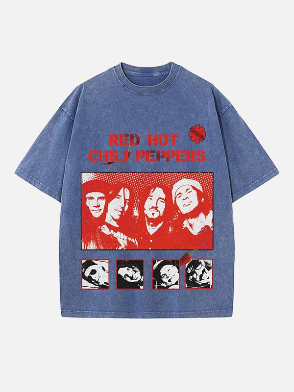 Red Hot Chili Peppers Print Round Neck T-shirt