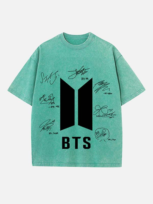 BTS Print Round Neck T-shirt