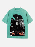 Lady Gaga Print Round Neck T-shirt