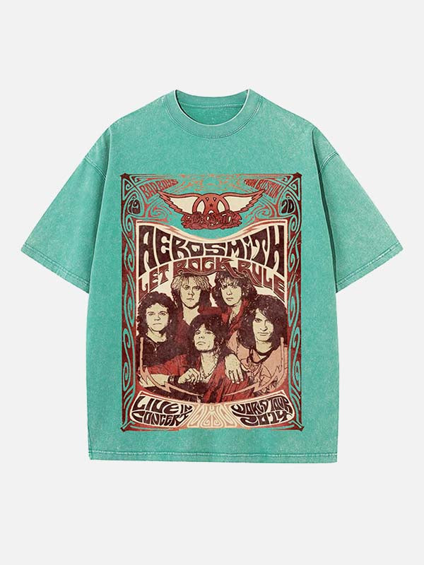 Aerosmith Print Round Neck T-shirt