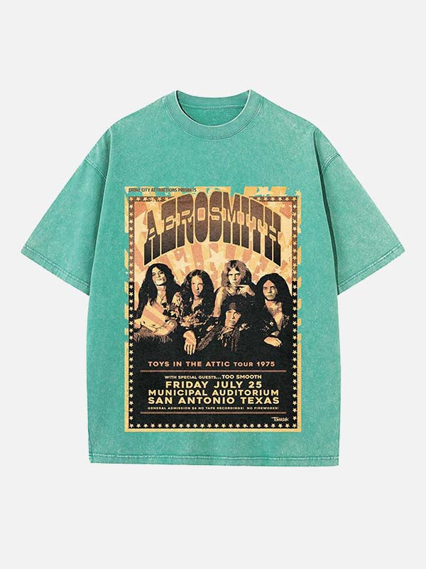 Aerosmith Print Round Neck T-shirt