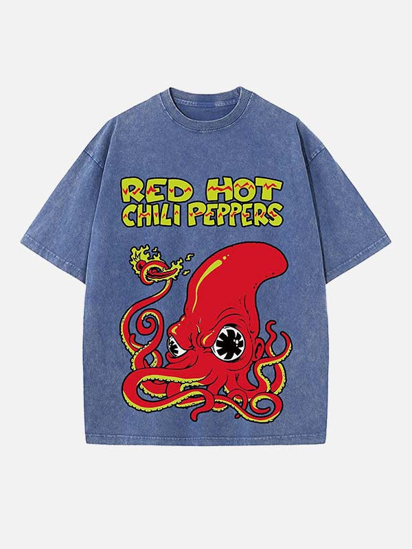 Red Hot Chili Peppers Print Round Neck T-shirt
