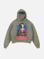 Billie Eilish Print Slant Pockets Hoodie