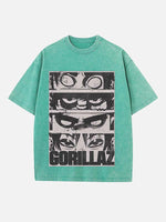 Gorillaz Print Round Neck T-shirt