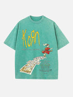 Korn Print Round Neck T-shirt
